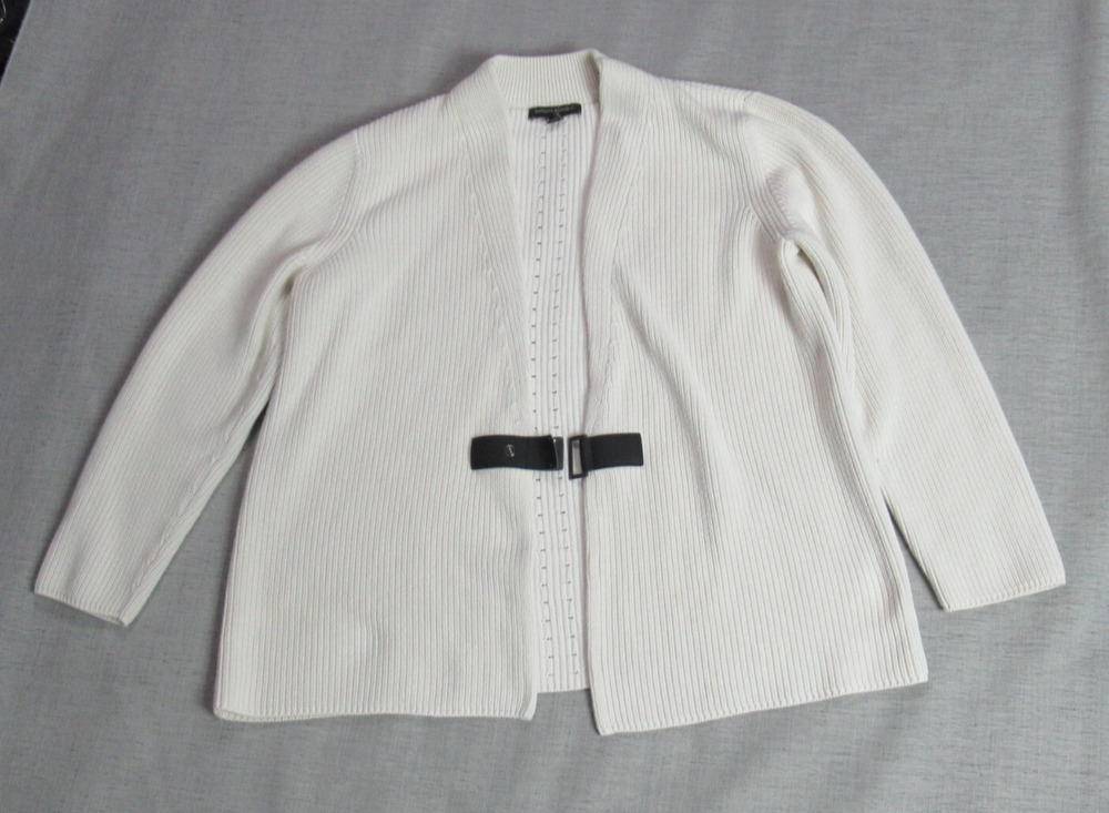Banana Republic Cardigan Womens Large Off White Knit Sweater Quiet Luxury Cozy